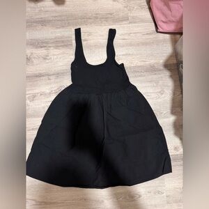 Zara Black Ribbed Scoop Neck Tank Dress